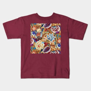 Vintage Floral Wallpaper Pattern Kids T-Shirt